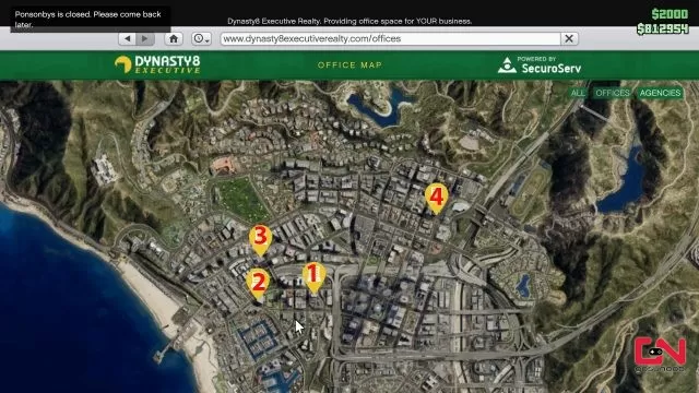 gta online the contract agency locations & prices