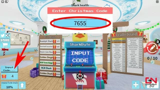 how to get sharkbite xmas codes presents