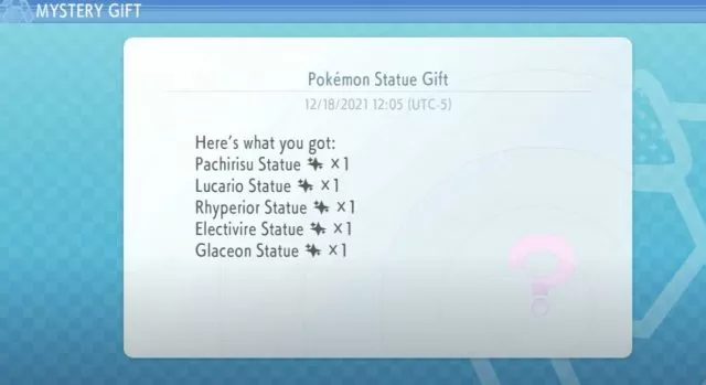 pokemon statue gift