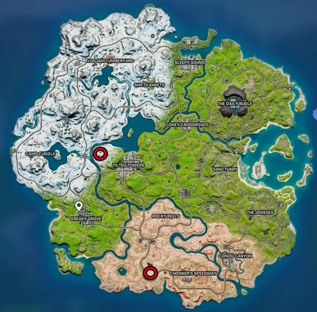 Klombo Fortnite map locations