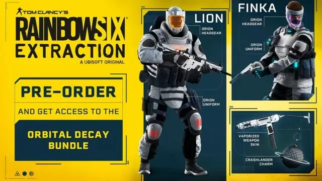 Pre Order Bonus Orion Headgear, Vaporized Weapon Skin, Crashlander Charm