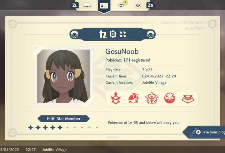 Trainer Card Picture Change in Pokemon Legends Arceus