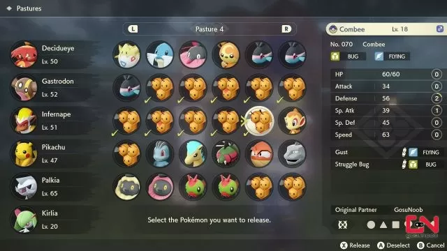 release multiple pokemon in pokemon legends arceus