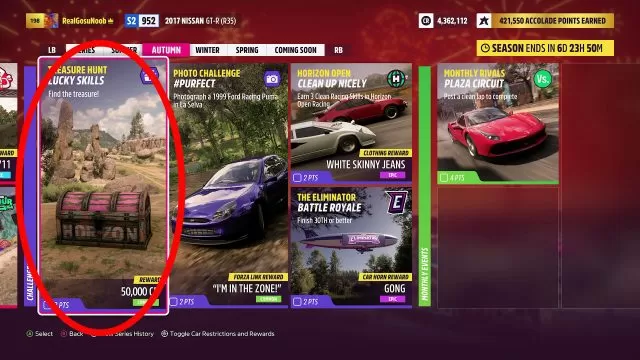 treasure hunt forza horizon 5 lucky skills treasure location