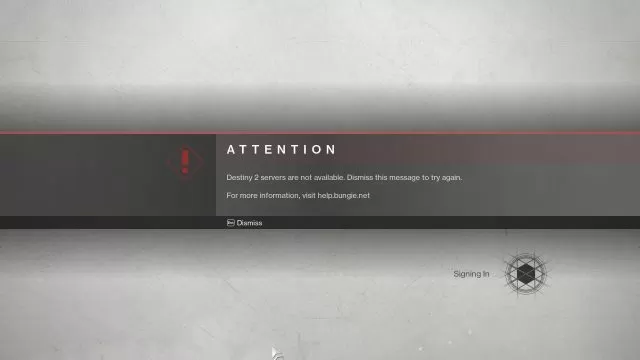 Destiny 2 Servers Not Available