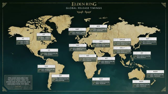 Elden Ring Release Time Steam, PS4, PS5, Xbox