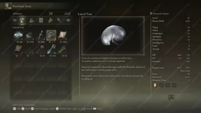 Elden Ring How To Respec, Larval Tear locations