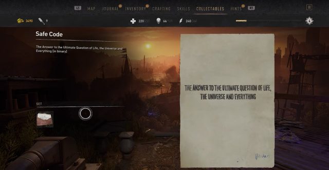 Safe Code Answer to Ultimate Question of Life in Binary Dying Light 2