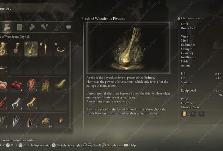elden ring flask of wondrous physick location