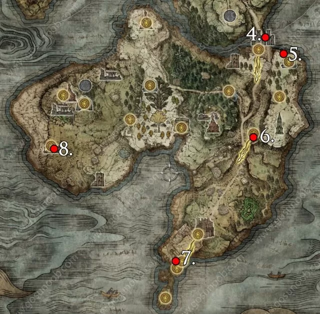 elden ring weeping peninsula stonesword key locations map