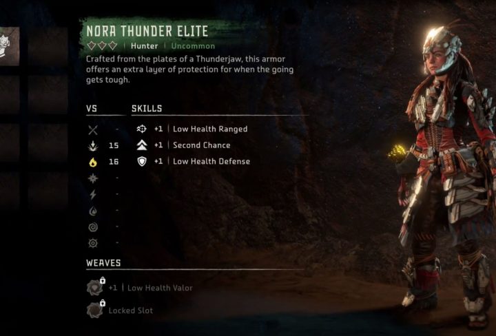 nora thunder elite outfit & sling horizon forbidden west