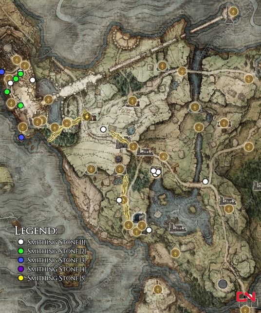west limgrave smithing stone locations farm elden ring
