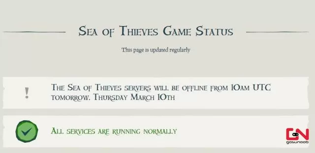 Sea of Thieves Server Status