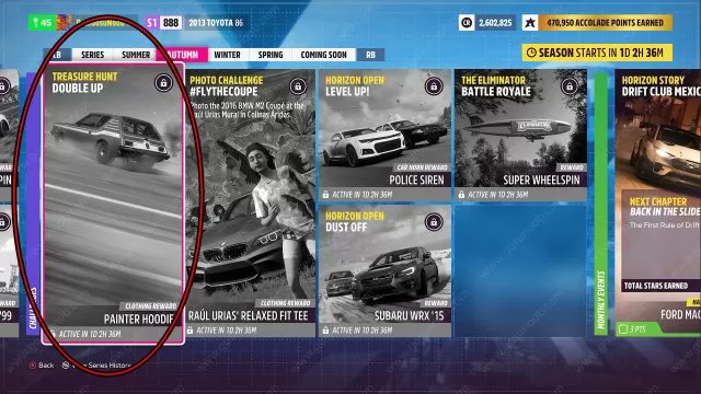 Forza 5 Double Up Treasure Hunt Solution