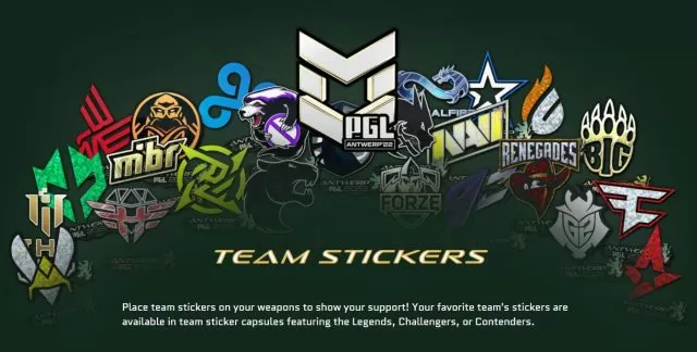 All PGL Antwerp 2022 Major Team Stickers