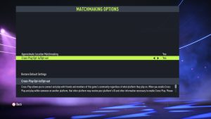 how to activate crossplay fifa 22
