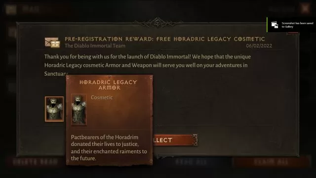 Horadric Armor Diablo Immortal