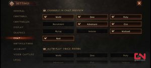 Diablo Immortal Hide Chat Box from Screen