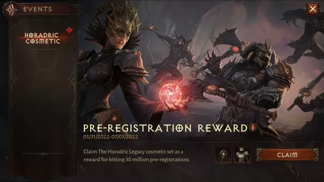 diablo Immortal horadric cosmetic how to claim