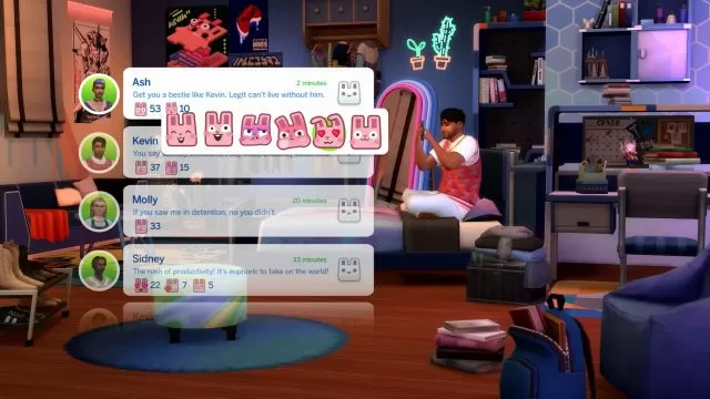 Sims 4 High School Years Social Bunny App