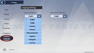 how to change language in tof