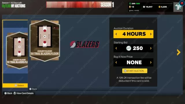 NBA 2K23 Auction Duration