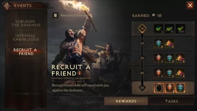 Diablo Immortal Recruit A Friend Explained