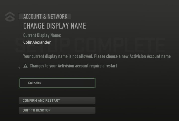 Modern Warfare 2 Change Display Name No Rename Tokens Error