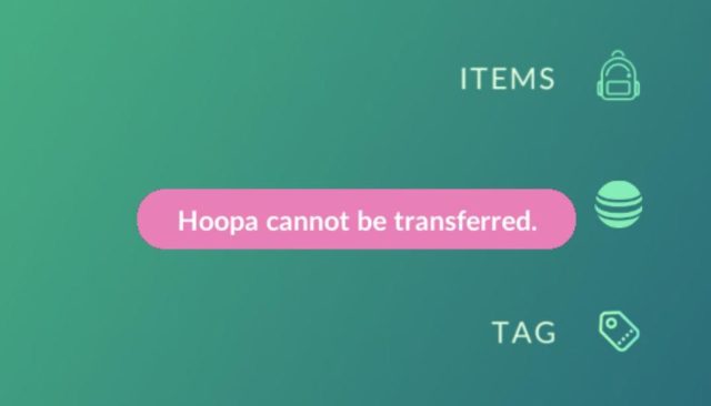 Transfer Hoopa Unbound in Pokemon GO
