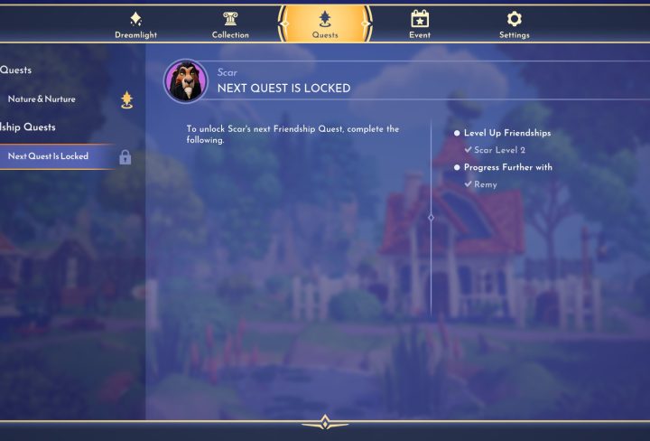 Unlock Scar Friendship Quest Disney Dreamlight Valley