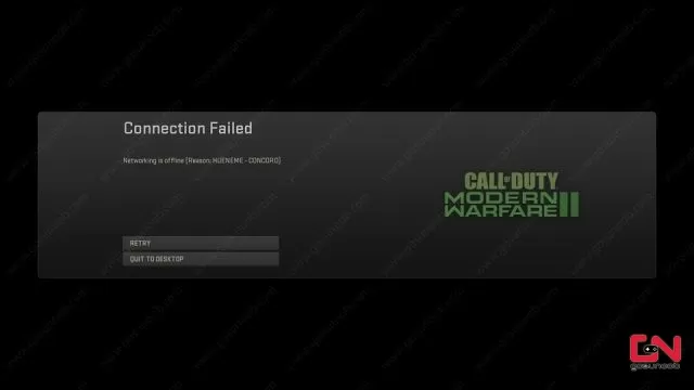 fix mw2 hueneme concord error networking is offline