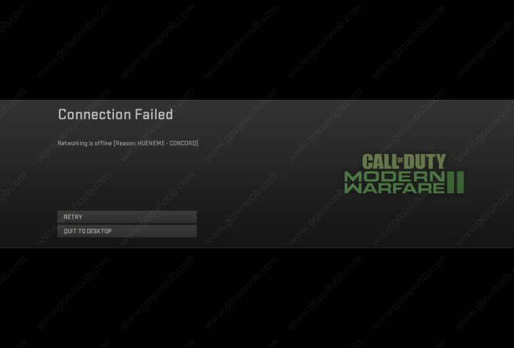 fix mw2 hueneme concord error networking is offline