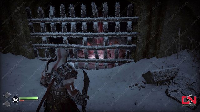 red chest behind iron gate in lower wildwoods god of war ragnarok