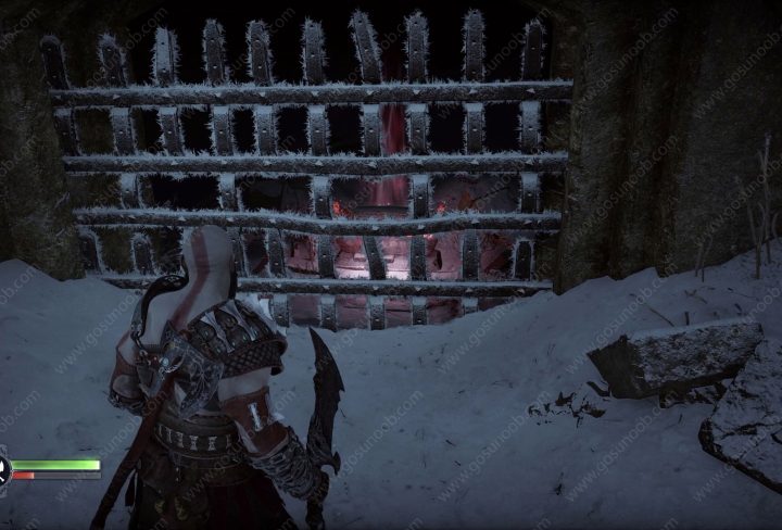 red chest behind iron gate in lower wildwoods god of war ragnarok