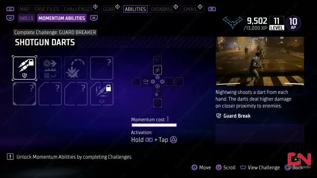 unlock nightwing momentum abilities gotham knights