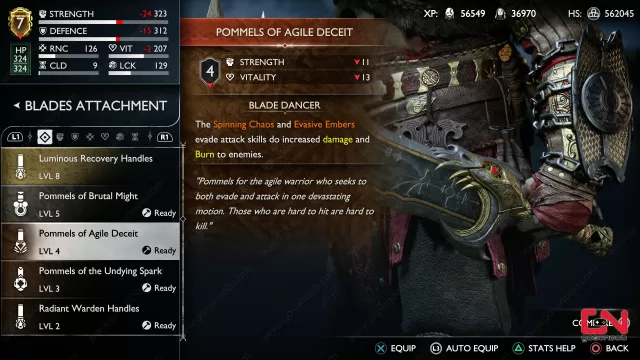 Best Blades of Chaos Pommel Attachments in God of War Ragnarok Pommels of Agile Deceit