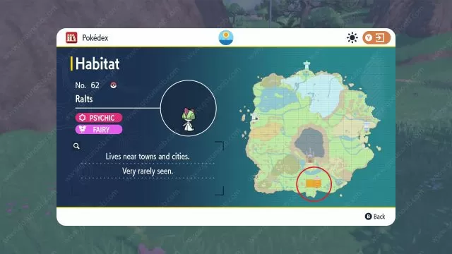 Ralts Location Map Pokemon Scarlet