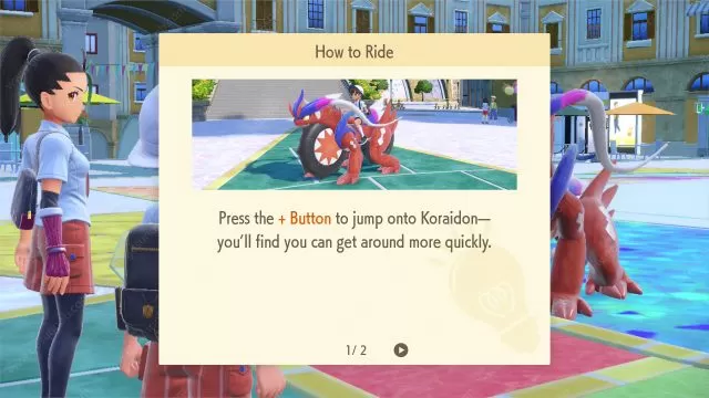 Press + to ride Koraidon