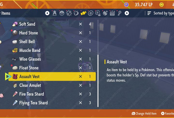 assault vest pokemon scarlet and violet