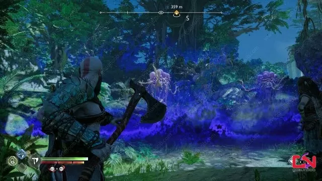 how to get past two blue poison plants god of war ragnarok