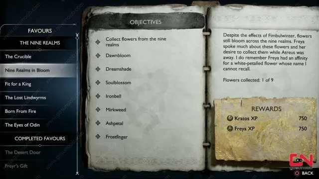 nine realms flowers locations god of war ragnarok