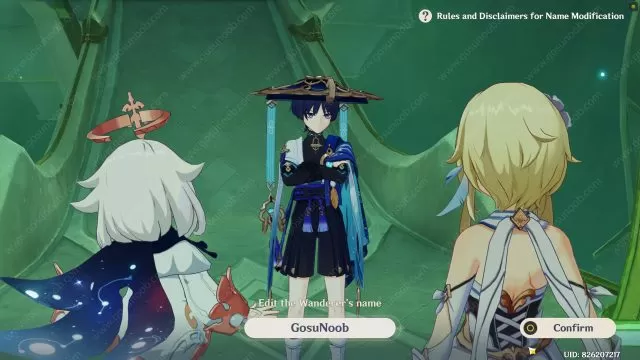 Change Wanderer Name in Genshin Impact