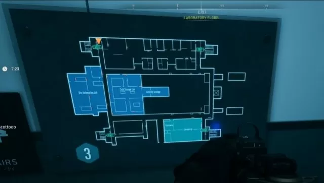 DMZ Building 21 third (laboratory) floor Map.