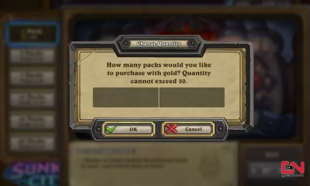 Buy Several Packs Simultaneously With Gold in Hearthstone