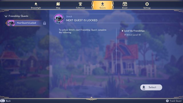 Stitch Level 10 Quest Locked Bug Disney Dreamlight Valley
