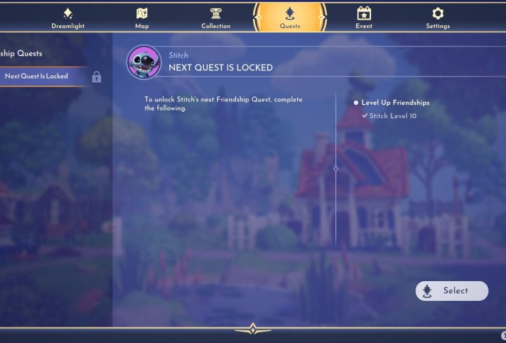 Stitch Level 10 Quest Locked Bug Disney Dreamlight Valley