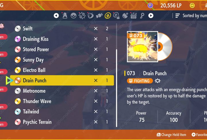 drain punch pokemon scarlet and violet