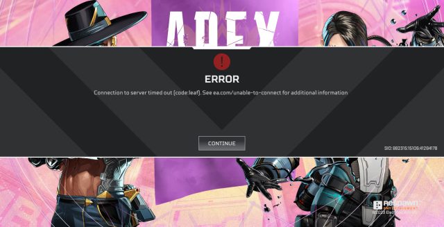 Apex Legends Connection To Server Timed Out Explained