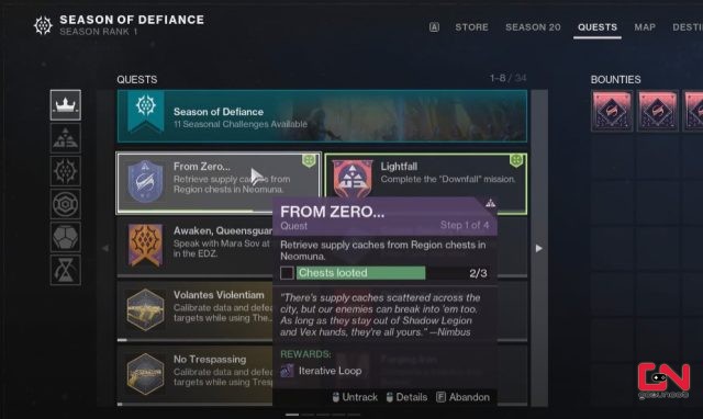 Destiny 2 From Zero, Neomuna Region Chests Not Registering