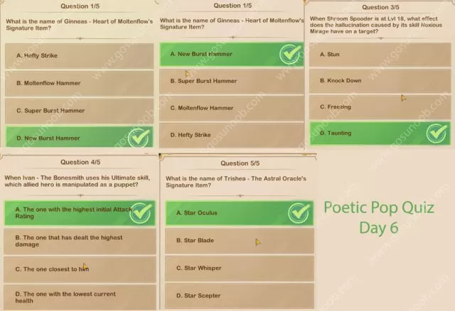 Poetic Pop Quiz Day 6